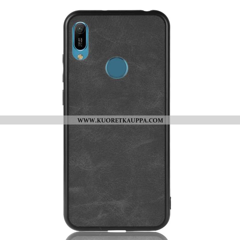 Kuori Huawei Y6s, Kuoret Huawei Y6s, Kotelo Huawei Y6s Suojaus Nahka Musta Murtumaton Mustat