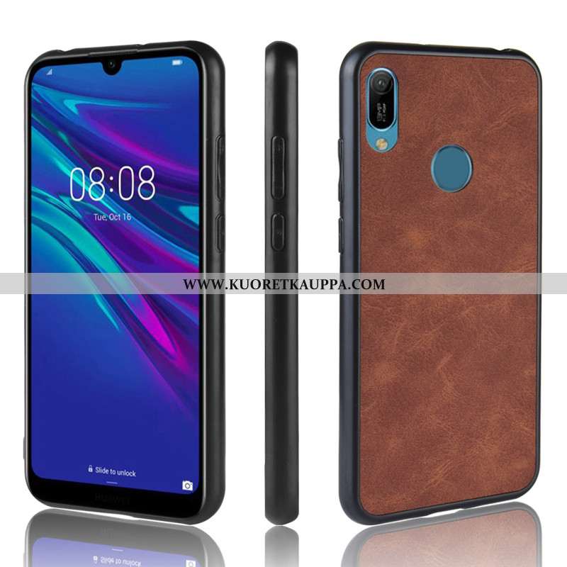 Kuori Huawei Y6s, Kuoret Huawei Y6s, Kotelo Huawei Y6s Suojaus Nahka Musta Murtumaton Mustat
