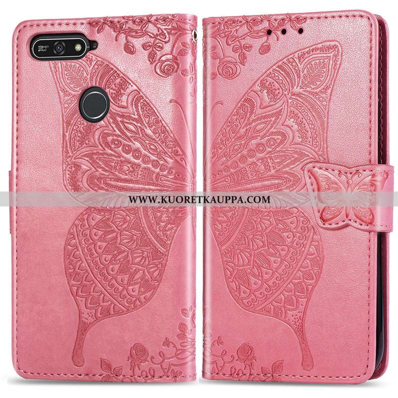 Kuori Huawei Y7 2020, Kuoret Huawei Y7 2020, Kotelo Huawei Y7 2020 Suojaus Nahkakuori Kukka Kohokuvi