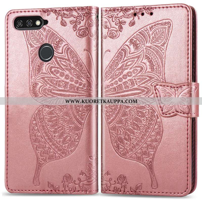 Kuori Huawei Y7 2020, Kuoret Huawei Y7 2020, Kotelo Huawei Y7 2020 Suojaus Nahkakuori Kukka Kohokuvi