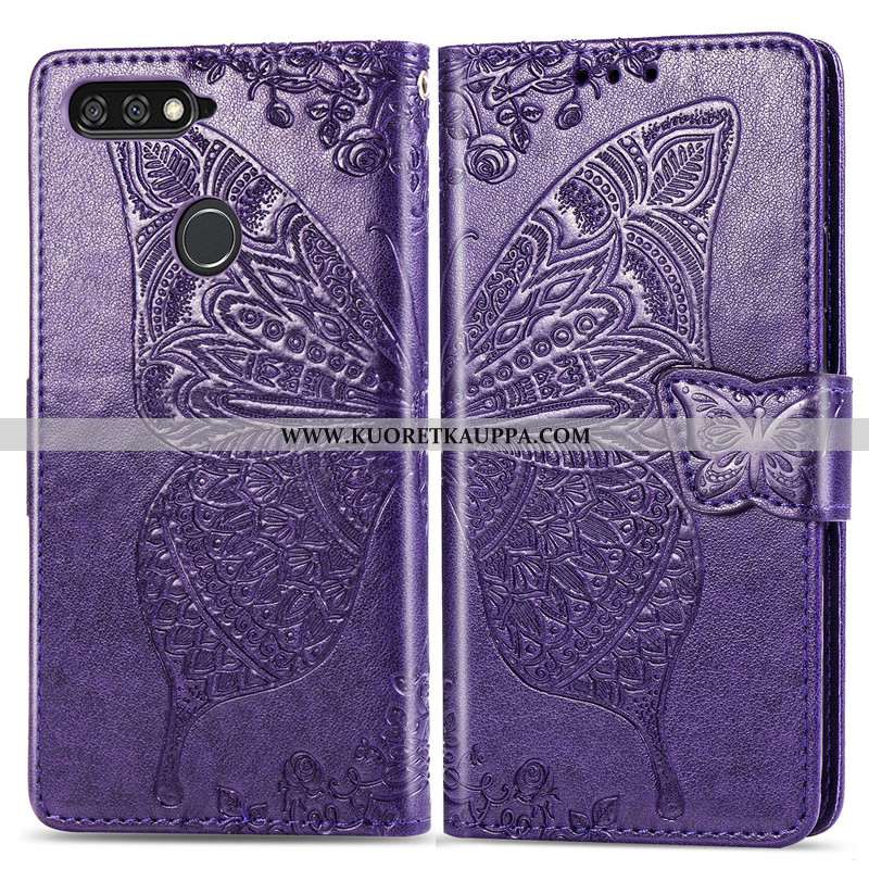 Kuori Huawei Y7 2020, Kuoret Huawei Y7 2020, Kotelo Huawei Y7 2020 Suojaus Nahkakuori Kukka Kohokuvi