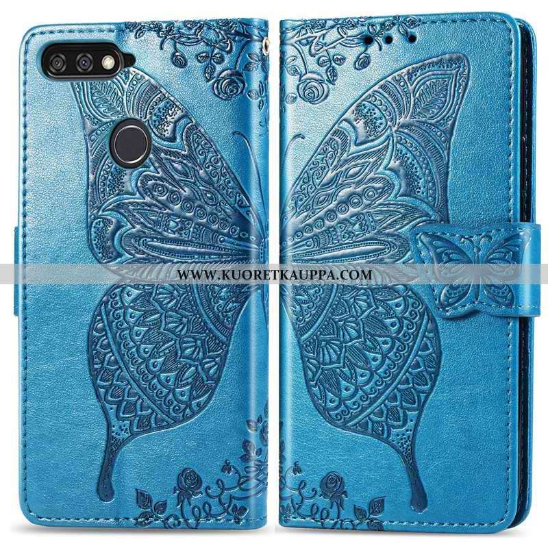 Kuori Huawei Y7 2020, Kuoret Huawei Y7 2020, Kotelo Huawei Y7 2020 Suojaus Nahkakuori Kukka Kohokuvi