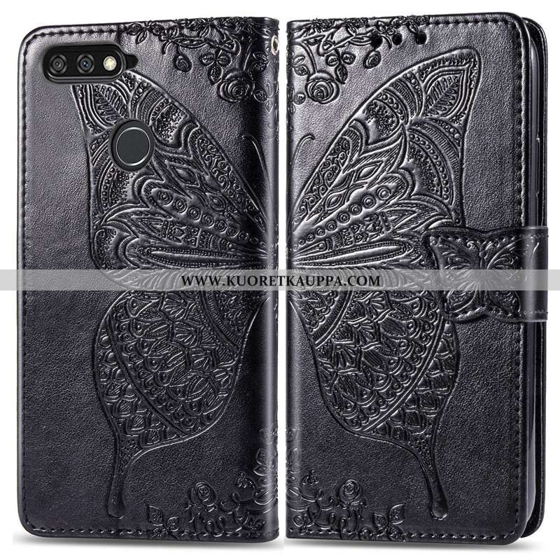 Kuori Huawei Y7 2020, Kuoret Huawei Y7 2020, Kotelo Huawei Y7 2020 Suojaus Nahkakuori Kukka Kohokuvi