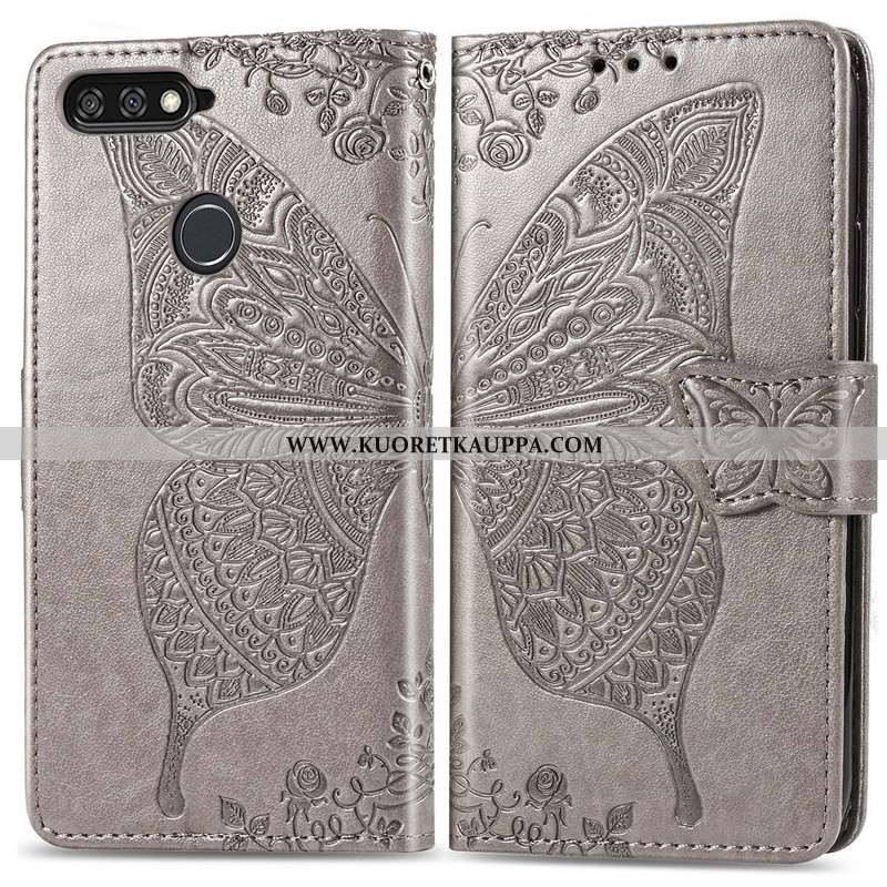 Kuori Huawei Y7 2020, Kuoret Huawei Y7 2020, Kotelo Huawei Y7 2020 Suojaus Nahkakuori Kukka Kohokuvi