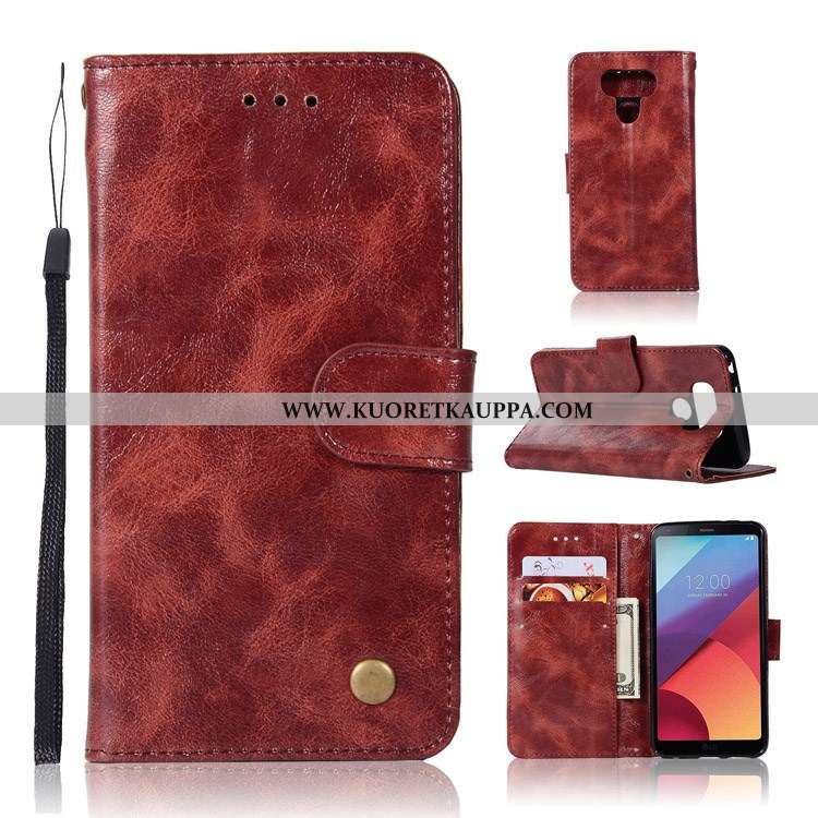 Kuori Lg G6, Kuoret Lg G6, Kotelo Lg G6 Nahkakuori Vuosikerta Harmaa