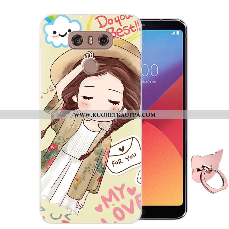 Kuori Lg G6, Kuoret Lg G6, Kotelo Lg G6 Sarjakuva Pehmeä Neste Maalaus Murtumaton Pinkki