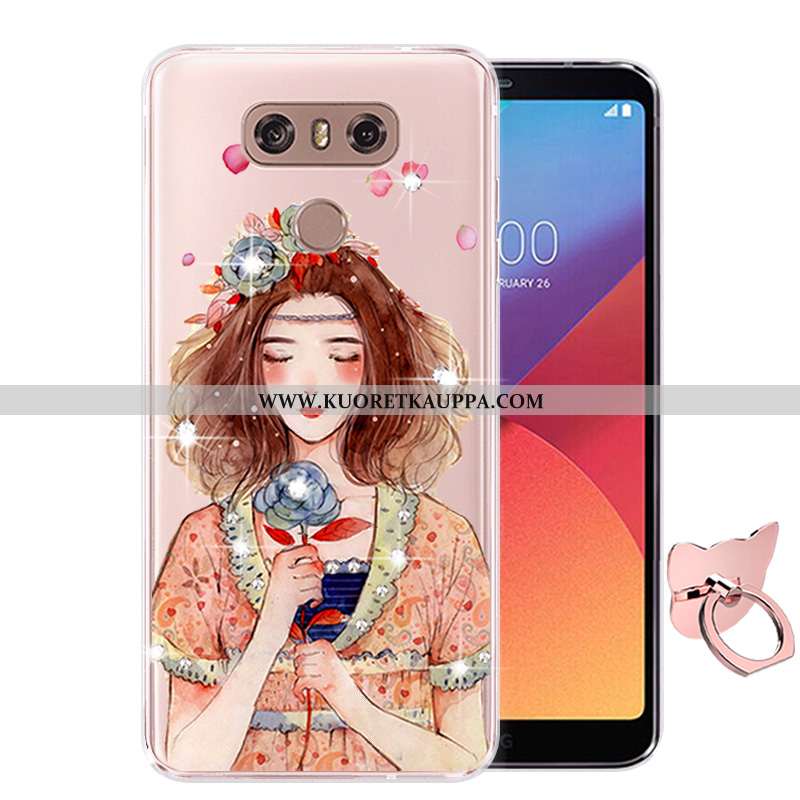Kuori Lg G6, Kuoret Lg G6, Kotelo Lg G6 Sarjakuva Pehmeä Neste Maalaus Murtumaton Pinkki