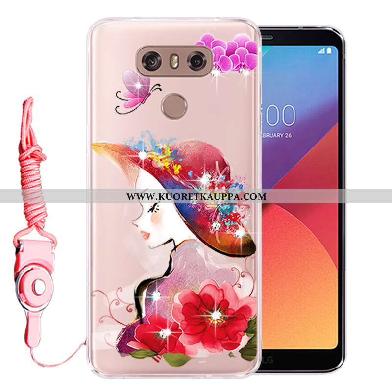 Kuori Lg G6, Kuoret Lg G6, Kotelo Lg G6 Silikoni Suojaus Jauhe Strassi Pinkki