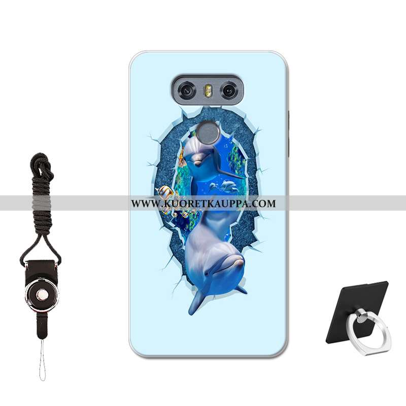 Kuori Lg G6, Kuoret Lg G6, Kotelo Lg G6 Silikoni Suojaus Pesty Suede Karkaisu Muokata Sininen