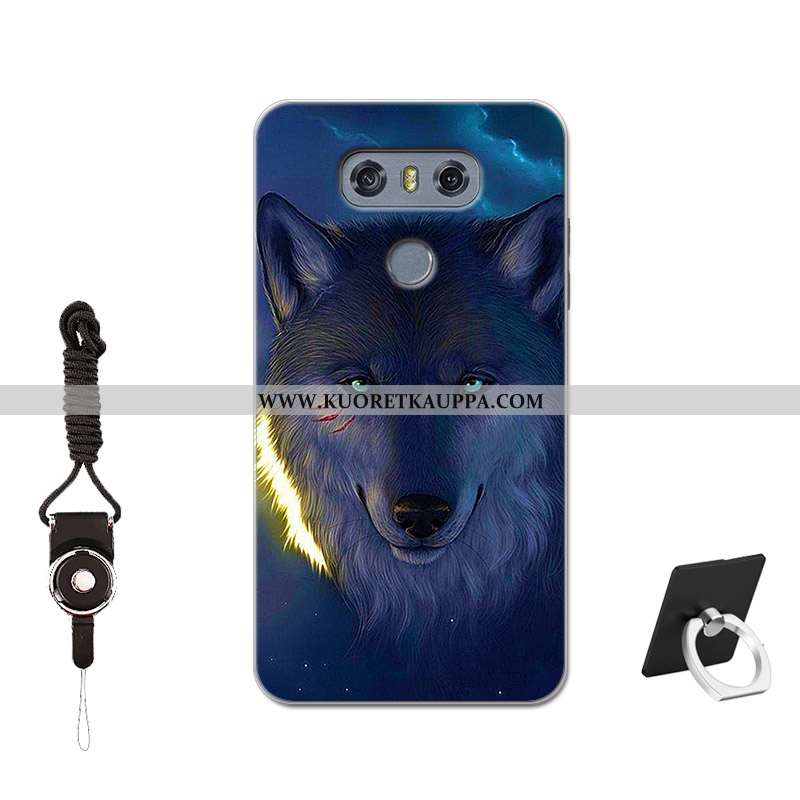 Kuori Lg G6, Kuoret Lg G6, Kotelo Lg G6 Silikoni Suojaus Pesty Suede Karkaisu Muokata Sininen