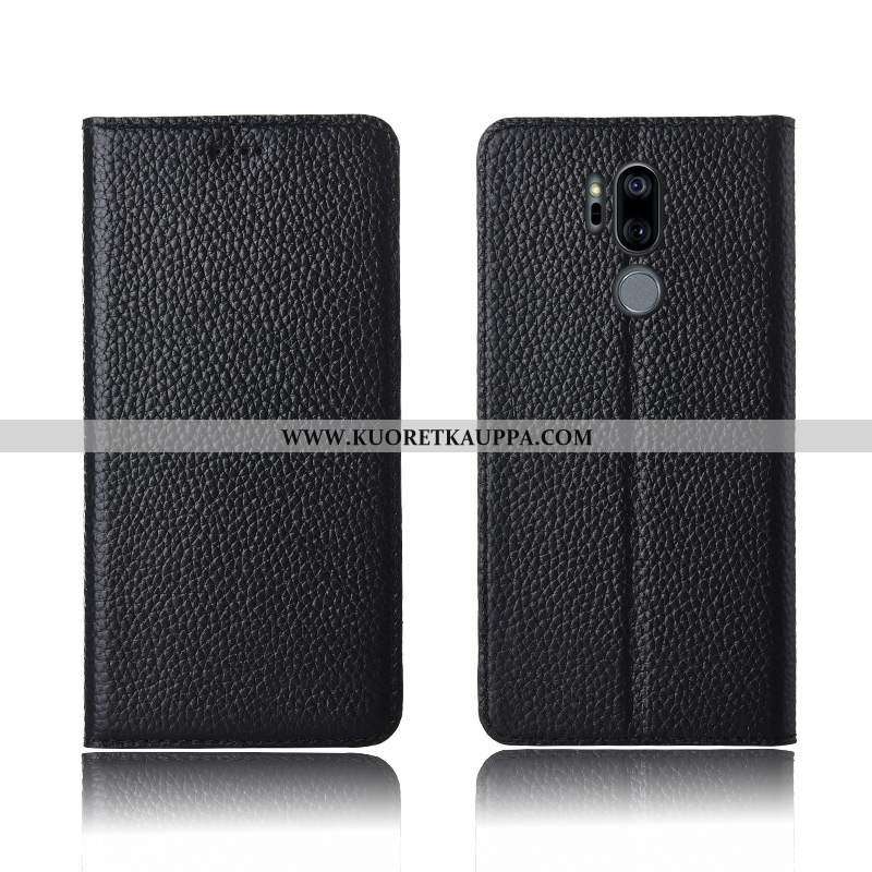 Kuori Lg G7 Thinq, Kuoret Lg G7 Thinq, Kotelo Lg G7 Thinq Aito Nahka Silikoni Khaki Simpukka Murtuma