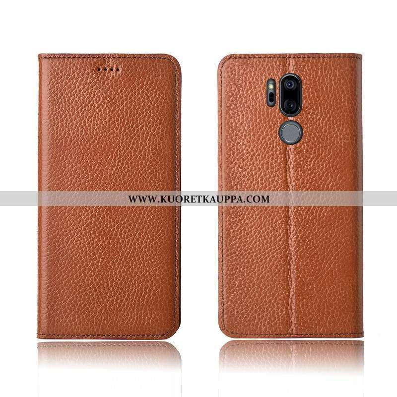Kuori Lg G7 Thinq, Kuoret Lg G7 Thinq, Kotelo Lg G7 Thinq Aito Nahka Silikoni Khaki Simpukka Murtuma