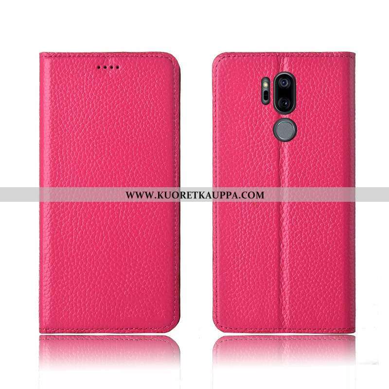 Kuori Lg G7 Thinq, Kuoret Lg G7 Thinq, Kotelo Lg G7 Thinq Aito Nahka Silikoni Khaki Simpukka Murtuma