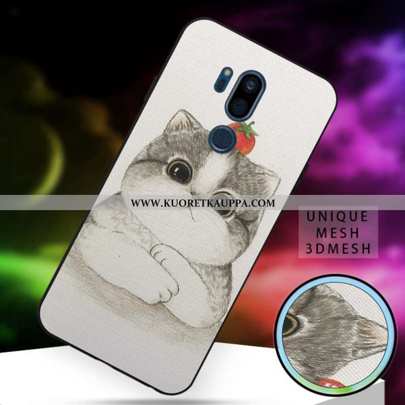 Kuori Lg G7 Thinq, Kuoret Lg G7 Thinq, Kotelo Lg G7 Thinq Ihana Pehmeä Neste L Kissa Valkoinen