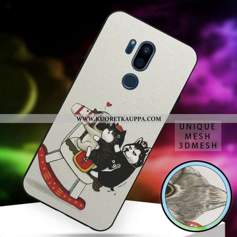 Kuori Lg G7 Thinq, Kuoret Lg G7 Thinq, Kotelo Lg G7 Thinq Ihana Pehmeä Neste L Kissa Valkoinen