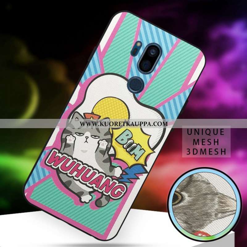 Kuori Lg G7 Thinq, Kuoret Lg G7 Thinq, Kotelo Lg G7 Thinq Ihana Pehmeä Neste L Kissa Valkoinen