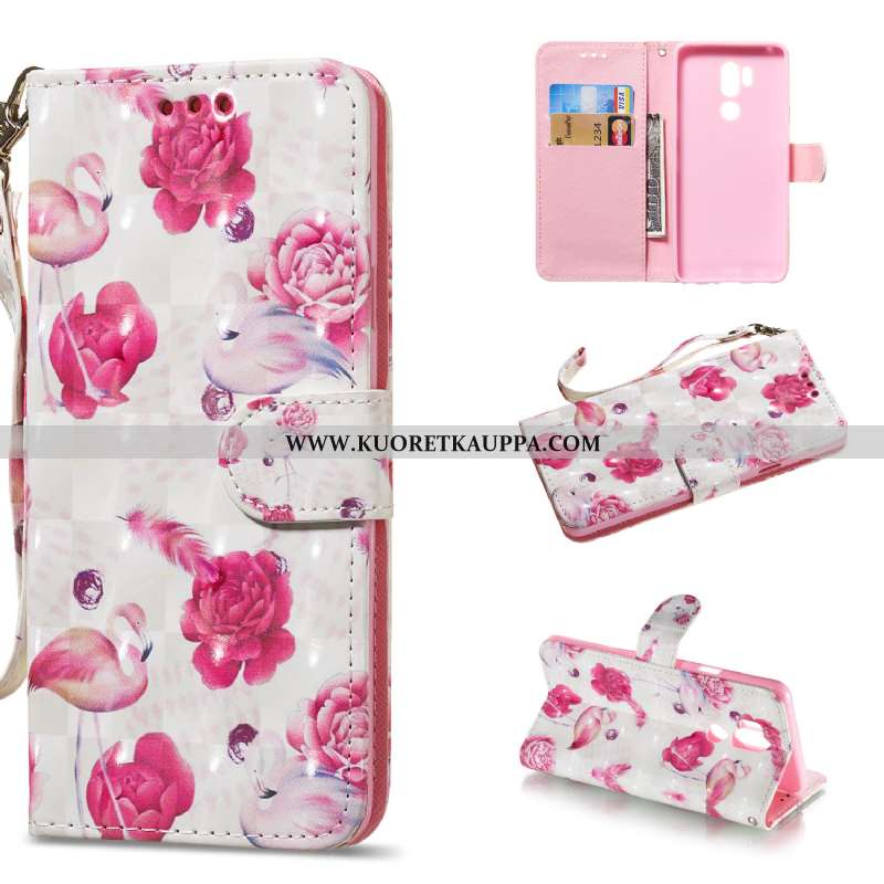 Kuori Lg G7 Thinq, Kuoret Lg G7 Thinq, Kotelo Lg G7 Thinq Nahkakuori Suojaus Tuki Malli Sininen