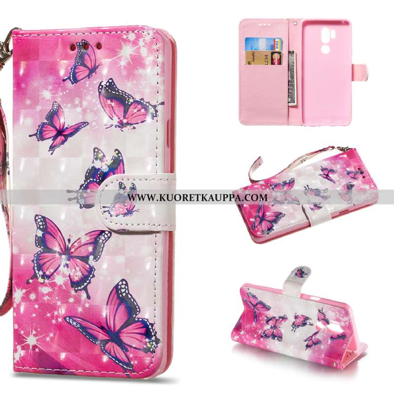 Kuori Lg G7 Thinq, Kuoret Lg G7 Thinq, Kotelo Lg G7 Thinq Nahkakuori Suojaus Tuki Malli Sininen