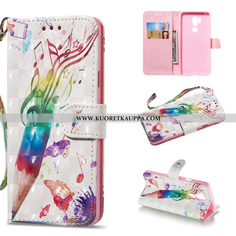 Kuori Lg G7 Thinq, Kuoret Lg G7 Thinq, Kotelo Lg G7 Thinq Nahkakuori Suojaus Tuki Malli Sininen