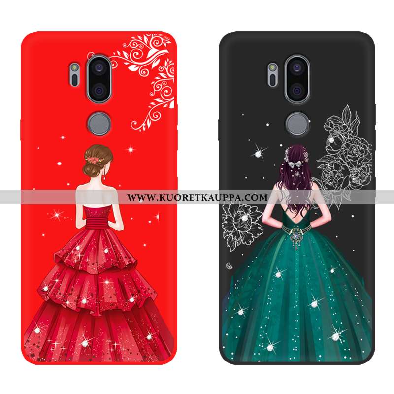 Kuori Lg G7 Thinq, Kuoret Lg G7 Thinq, Kotelo Lg G7 Thinq Pehmeä Neste Suojaus Murtumaton Net Red Pu