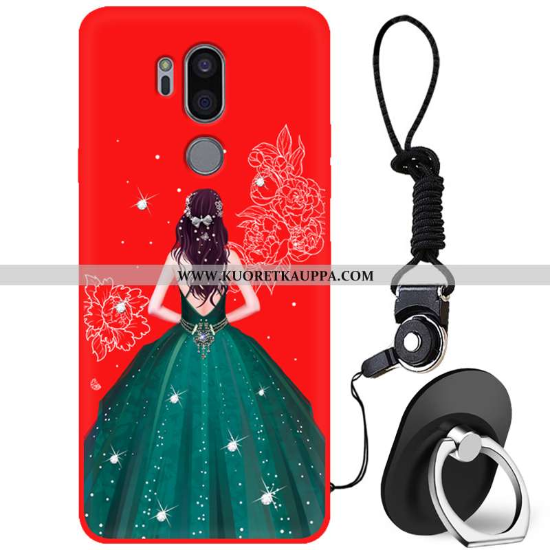 Kuori Lg G7 Thinq, Kuoret Lg G7 Thinq, Kotelo Lg G7 Thinq Pehmeä Neste Suojaus Murtumaton Net Red Pu