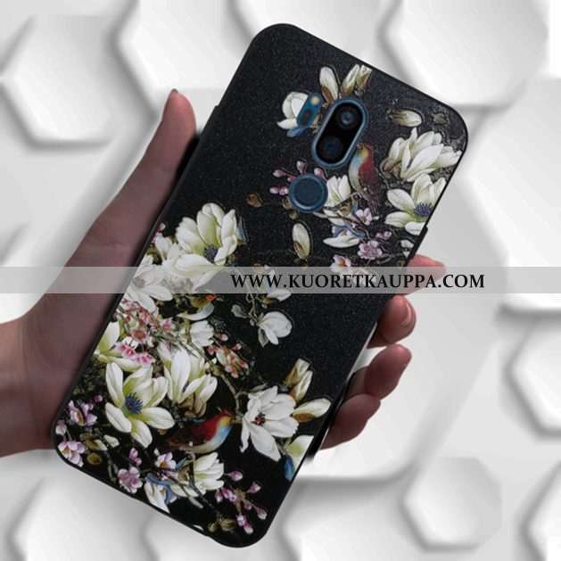 Kuori Lg G7 Thinq, Kuoret Lg G7 Thinq, Kotelo Lg G7 Thinq Sarjakuva Ihana Kuvio Muokata Mustat