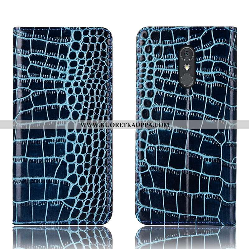 Kuori Lg Q Stylus, Kuoret Lg Q Stylus, Kotelo Lg Q Stylus Suojaus Nahkakuori Sininen Krokotiili