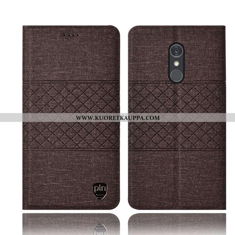 Kuori Lg Q Stylus, Kuoret Lg Q Stylus, Kotelo Lg Q Stylus Suojaus Pellava Musta Puhelimen Mustat