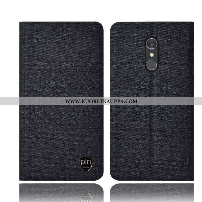 Kuori Lg Q Stylus, Kuoret Lg Q Stylus, Kotelo Lg Q Stylus Suojaus Pellava Musta Puhelimen Mustat