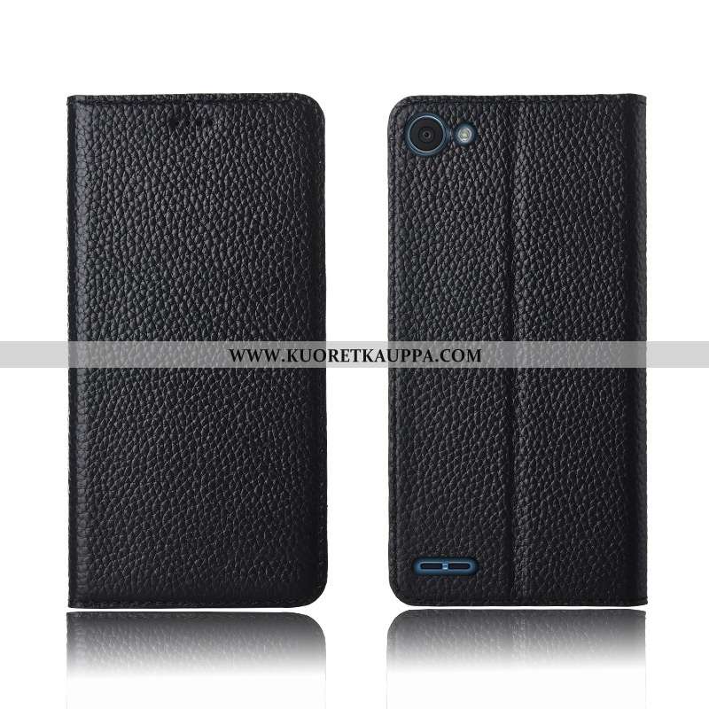 Kuori Lg Q6, Kuoret Lg Q6, Kotelo Lg Q6 Nahkakuori Aito Nahka Silikoni Puhelimen All Inclusive Musta