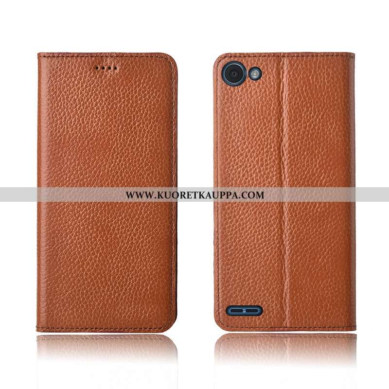 Kuori Lg Q6, Kuoret Lg Q6, Kotelo Lg Q6 Nahkakuori Aito Nahka Silikoni Puhelimen All Inclusive Musta