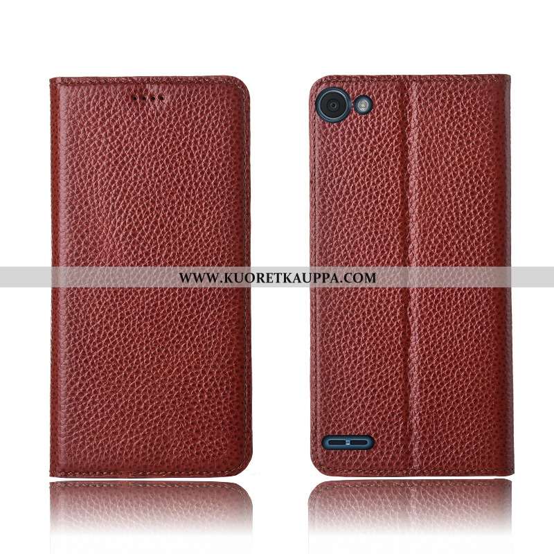 Kuori Lg Q6, Kuoret Lg Q6, Kotelo Lg Q6 Nahkakuori Aito Nahka Silikoni Puhelimen All Inclusive Musta