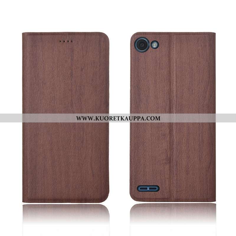 Kuori Lg Q6, Kuoret Lg Q6, Kotelo Lg Q6 Nahkakuori Kukkakuvio Murtumaton Puu Silikoni Sininen