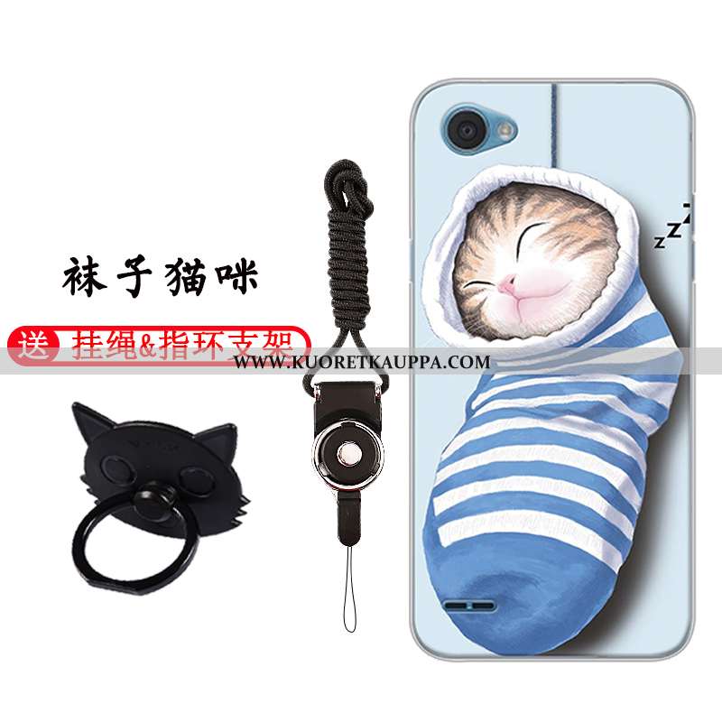 Kuori Lg Q6, Kuoret Lg Q6, Kotelo Lg Q6 Pehmeä Neste Silikoni Puhelimen Murtumaton Sarjakuva Valkoin