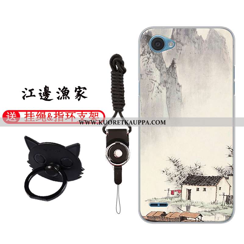 Kuori Lg Q6, Kuoret Lg Q6, Kotelo Lg Q6 Pehmeä Neste Silikoni Puhelimen Murtumaton Sarjakuva Valkoin