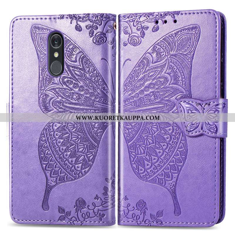 Kuori Lg Q7, Kuoret Lg Q7, Kotelo Lg Q7 Ihana Nahka Kukka Ripustettavat Koristeet 2020 Violetti