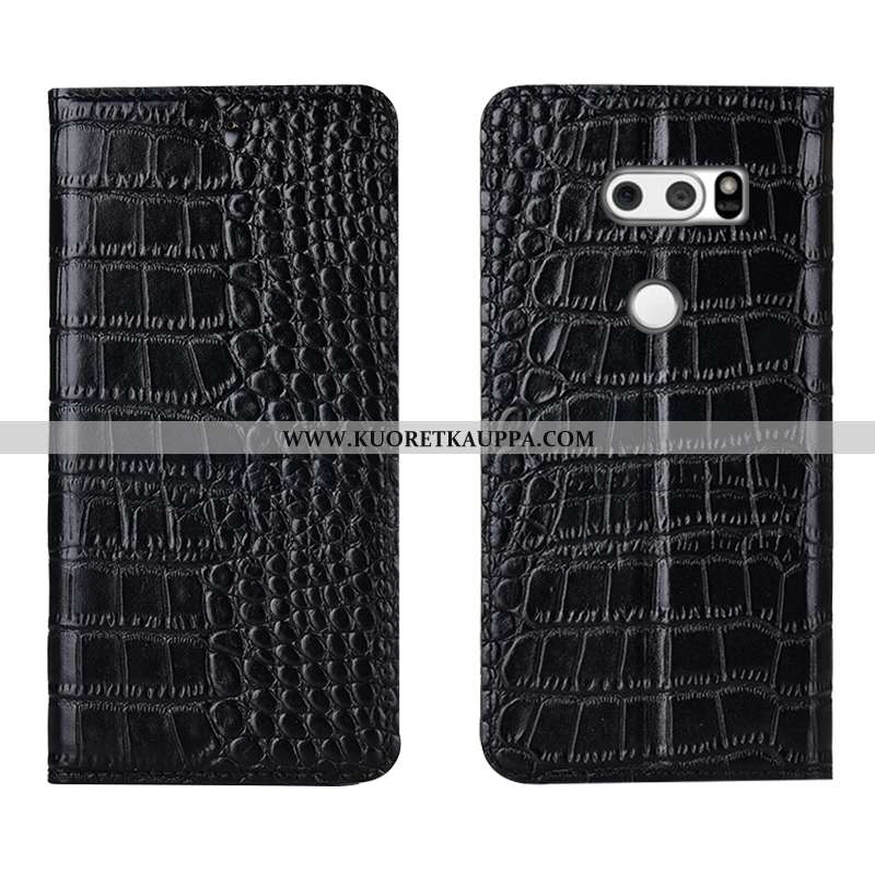 Kuori Lg V30, Kuoret Lg V30, Kotelo Lg V30 Suojaus Aito Nahka Puhelimen Murtumaton Punainen