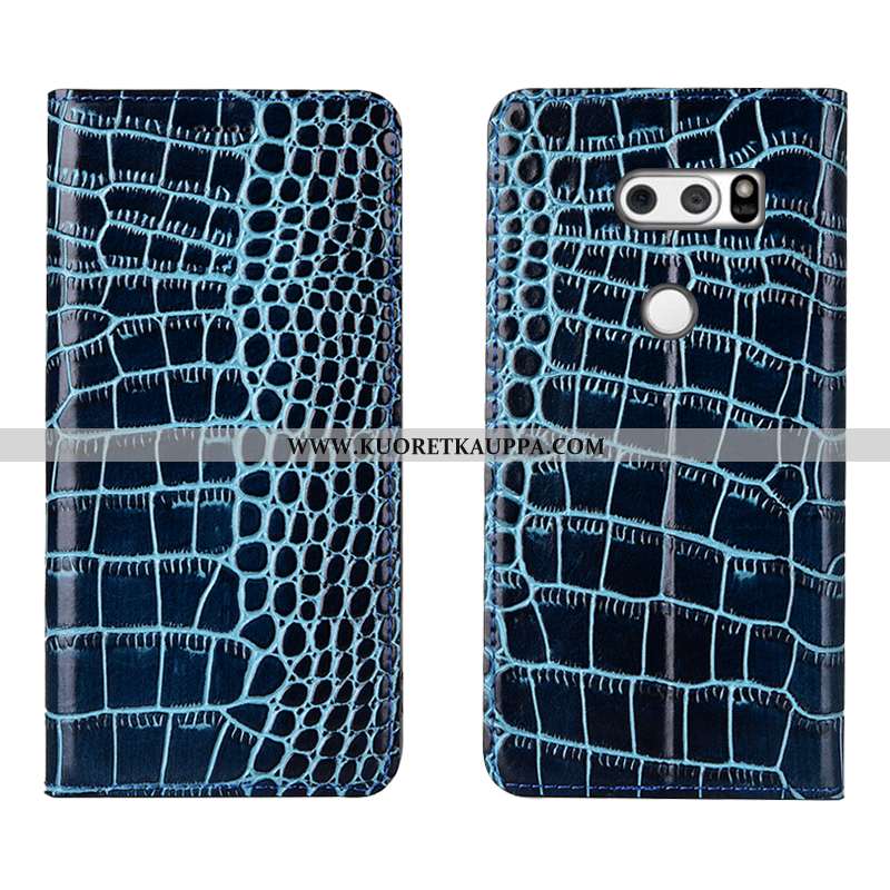 Kuori Lg V30, Kuoret Lg V30, Kotelo Lg V30 Suojaus Aito Nahka Puhelimen Murtumaton Punainen