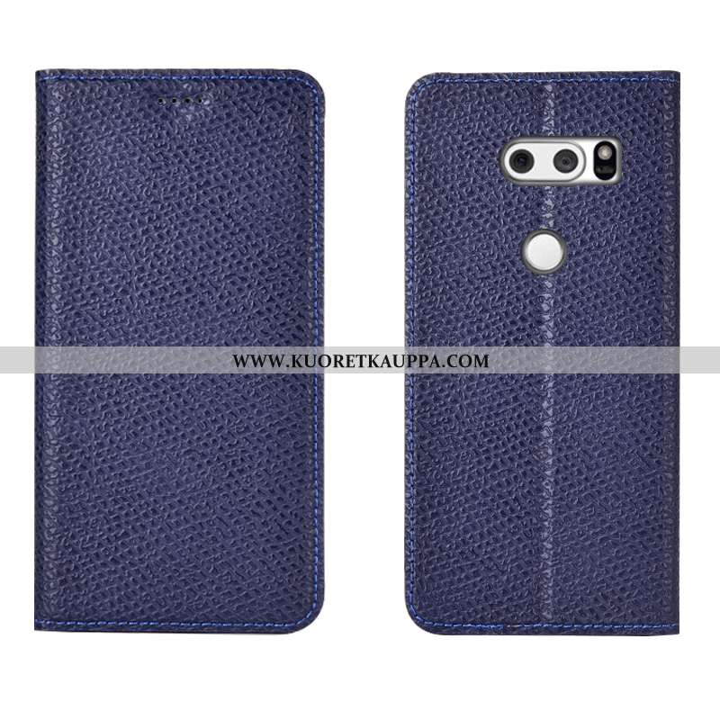Kuori Lg V30, Kuoret Lg V30, Kotelo Lg V30 Suojaus Nahkakuori Tummansiniset