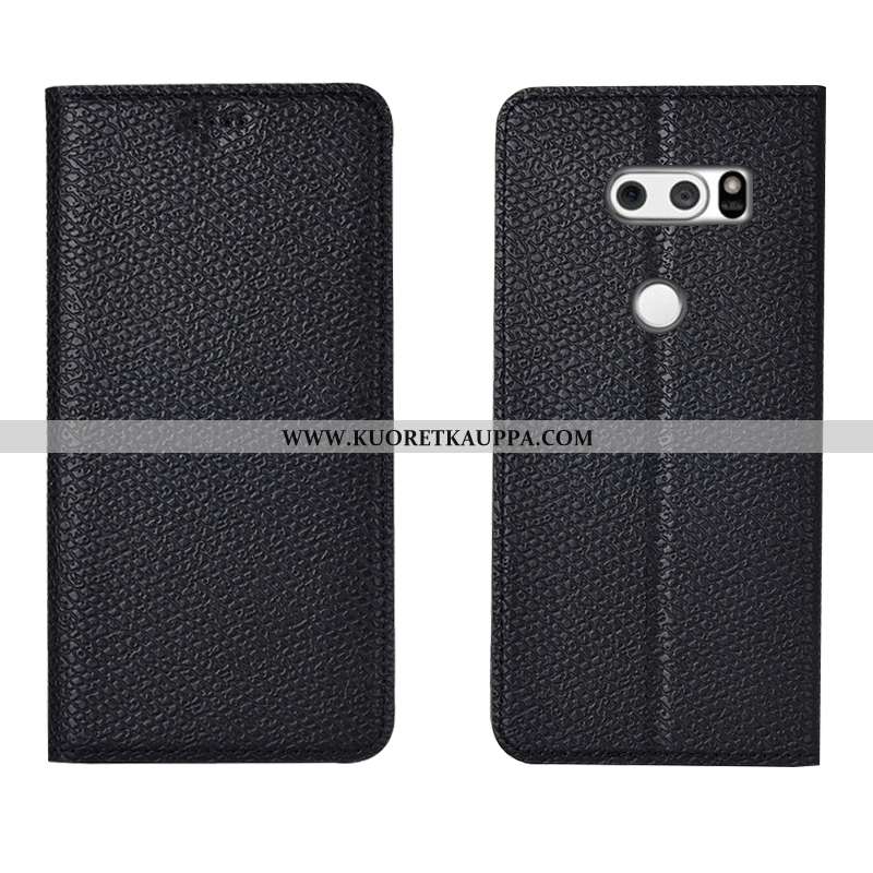 Kuori Lg V30, Kuoret Lg V30, Kotelo Lg V30 Suojaus Nahkakuori Tummansiniset
