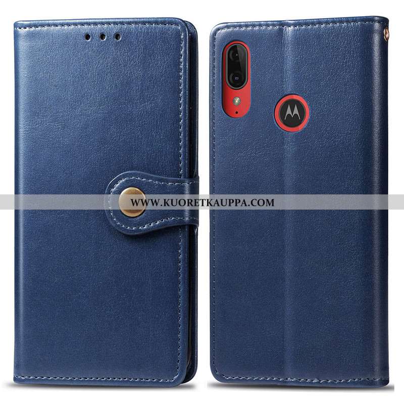 Kuori Moto E6 Plus, Kuoret Moto E6 Plus, Kotelo Moto E6 Plus Nahkakuori Ripustettavat Koristeet Puna