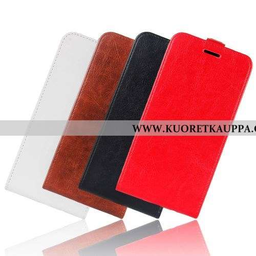 Kuori Moto E6 Plus, Kuoret Moto E6 Plus, Kotelo Moto E6 Plus Nahkakuori Salkku Punainen Liiketoimint