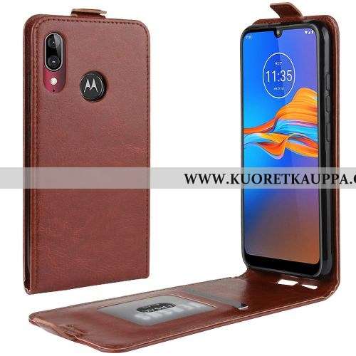 Kuori Moto E6 Plus, Kuoret Moto E6 Plus, Kotelo Moto E6 Plus Nahkakuori Salkku Punainen Liiketoimint