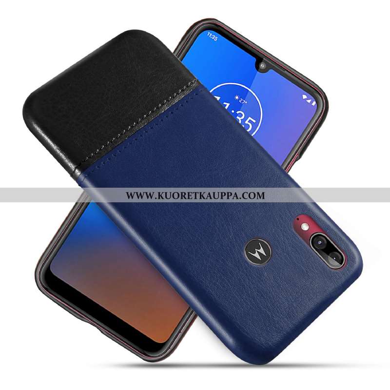 Kuori Moto E6 Plus, Kuoret Moto E6 Plus, Kotelo Moto E6 Plus Nahkakuori Suojaus Puhelimen Musta Must