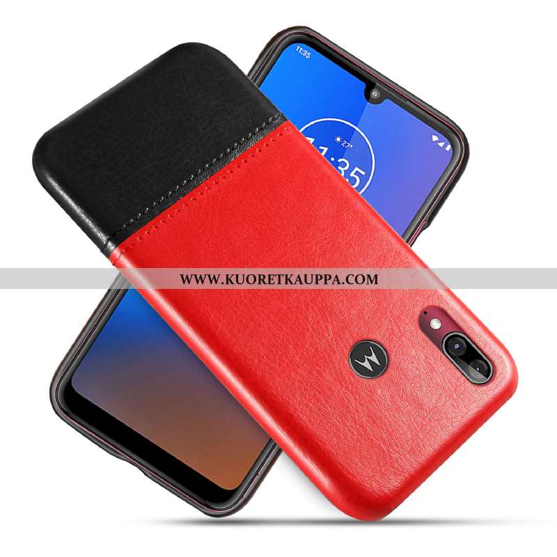 Kuori Moto E6 Plus, Kuoret Moto E6 Plus, Kotelo Moto E6 Plus Nahkakuori Suojaus Puhelimen Musta Must