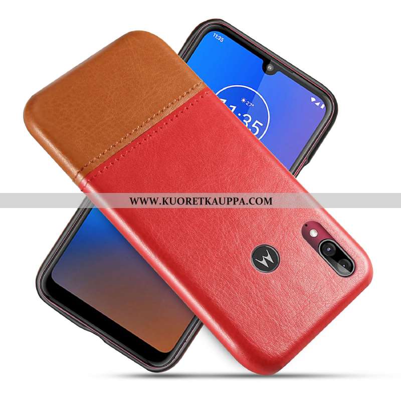 Kuori Moto E6 Plus, Kuoret Moto E6 Plus, Kotelo Moto E6 Plus Nahkakuori Suojaus Puhelimen Musta Must