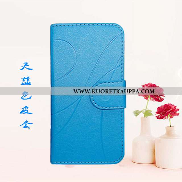 Kuori Moto E6 Plus, Kuoret Moto E6 Plus, Kotelo Moto E6 Plus Nahkakuori Suojaus Puhelimen Sininen