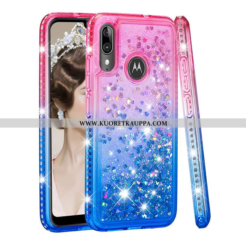 Kuori Moto E6 Plus, Kuoret Moto E6 Plus, Kotelo Moto E6 Plus Pehmeä Neste Luova Sininen Murtumaton