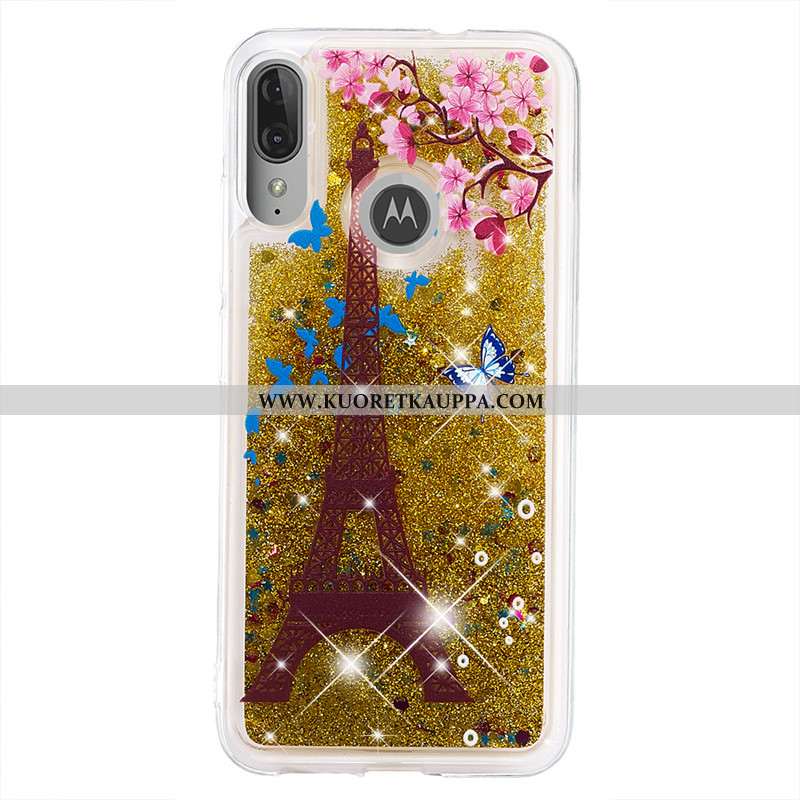 Kuori Moto E6 Plus, Kuoret Moto E6 Plus, Kotelo Moto E6 Plus Sarjakuva Murtumaton Kulta Juoksuhiekka