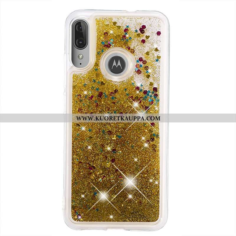 Kuori Moto E6 Plus, Kuoret Moto E6 Plus, Kotelo Moto E6 Plus Sarjakuva Murtumaton Kulta Juoksuhiekka